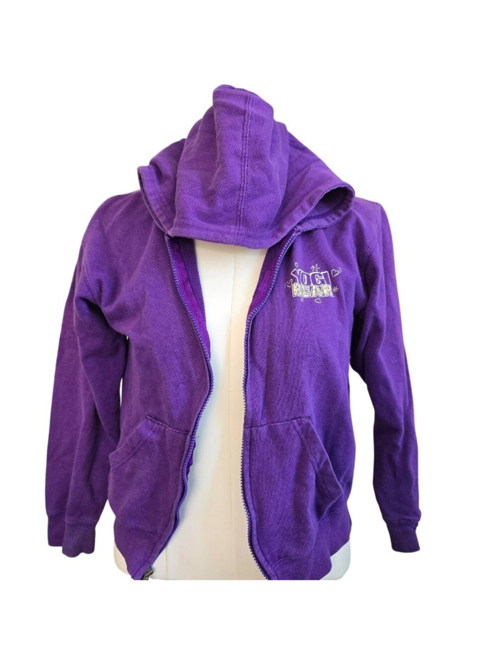 Hanna-Barbera Yogi Bear Youth Large Purple Hoodie Front & Back Graphics jj4361